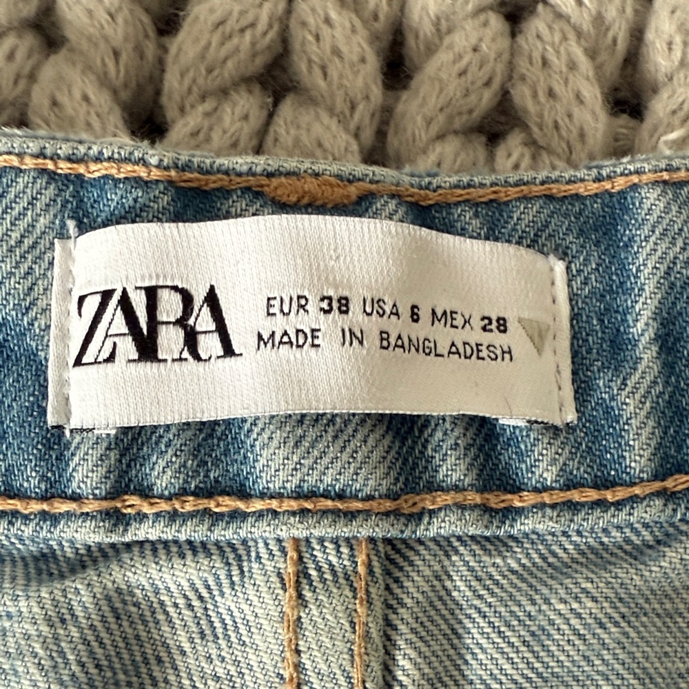 Zara Sky Blue Denim Trousers